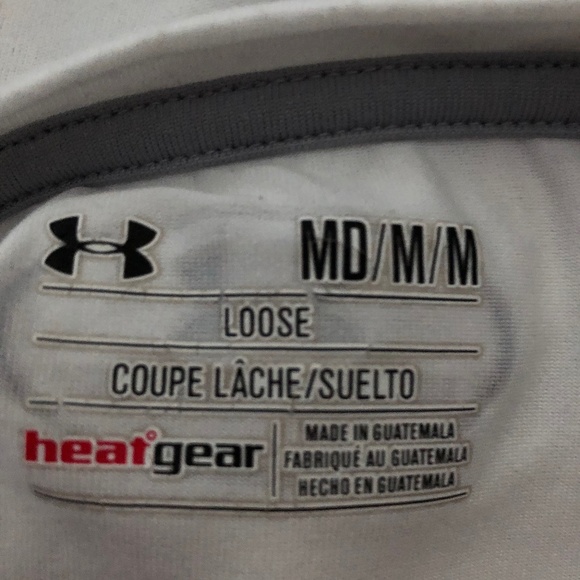 Under Armour Mens Athletic T Shirt Size Medium - White and Grey - - Picture 6 of 8